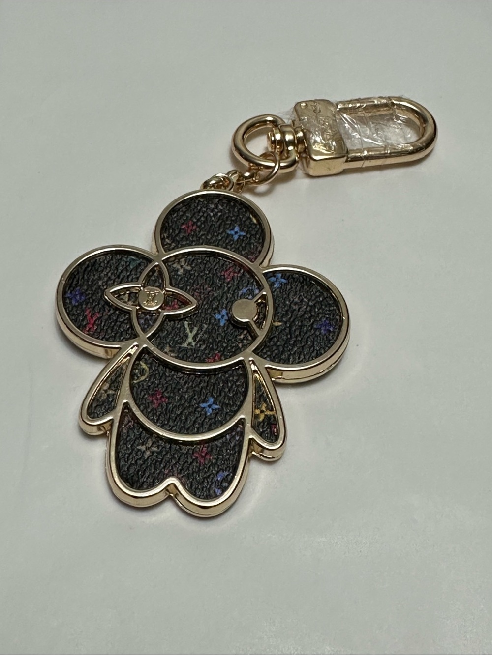 Fashion Jewelry Black Multicolor Flower VIV Key OR Bag Charm